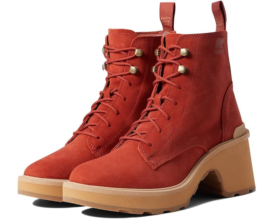 

Ботинки SOREL Hi-Line Heel Lace, цвет Warp Red/Tawny Buff