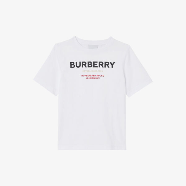 

Футболка из хлопкового трикотажа «Кедр» 3-14 лет Burberry, белый