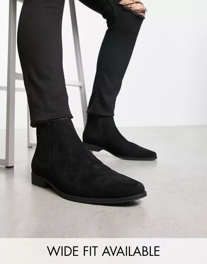Черные замшевые ботинки челси ASOS черные замшевые ботинки на платформе asos cece
