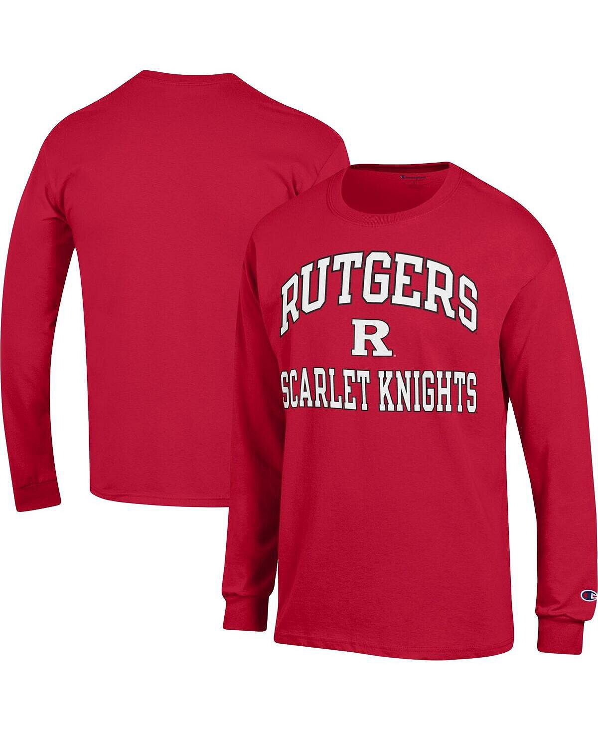 

Мужская футболка Scarlet Rutgers Scarlet Knights High Motor с длинным рукавом Champion