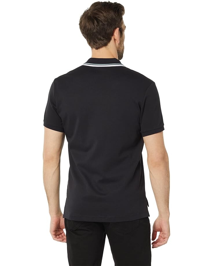 

Поло U.S. POLO ASSN. Slim Fit Tipped Interlock Knit Polo, черный