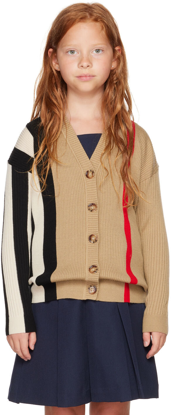 

Детский коричневый кардиган в полоску Icon Stripe Burberry