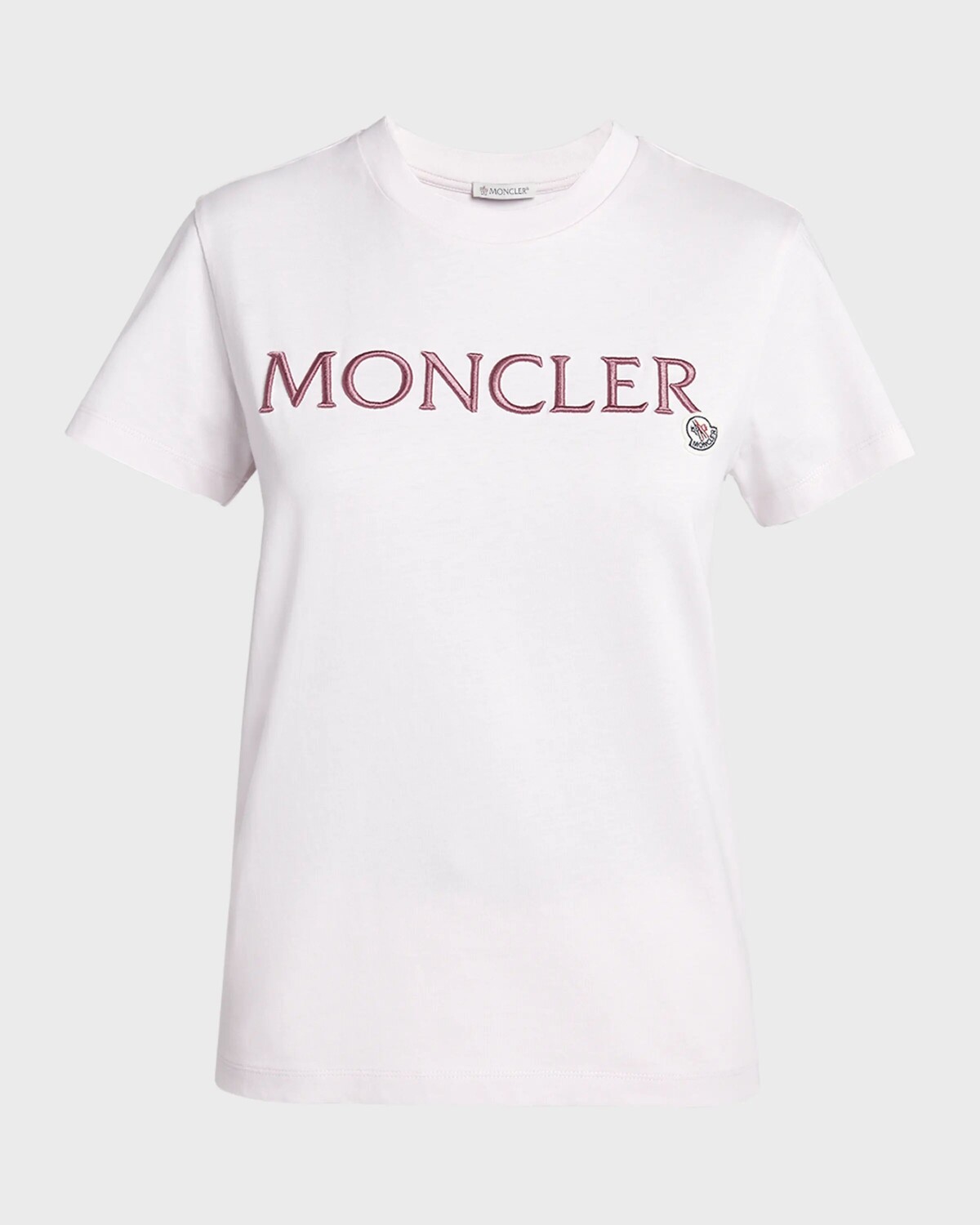 

Футболка с короткими рукавами и вышитым логотипом Moncler, цвет Pastel Pink