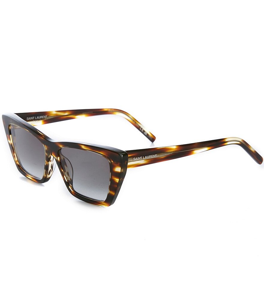 Saint Laurent Женские солнцезащитные очки кошачий глаз SL 276 Mica New Wave 53 мм Гавана, коричневый
