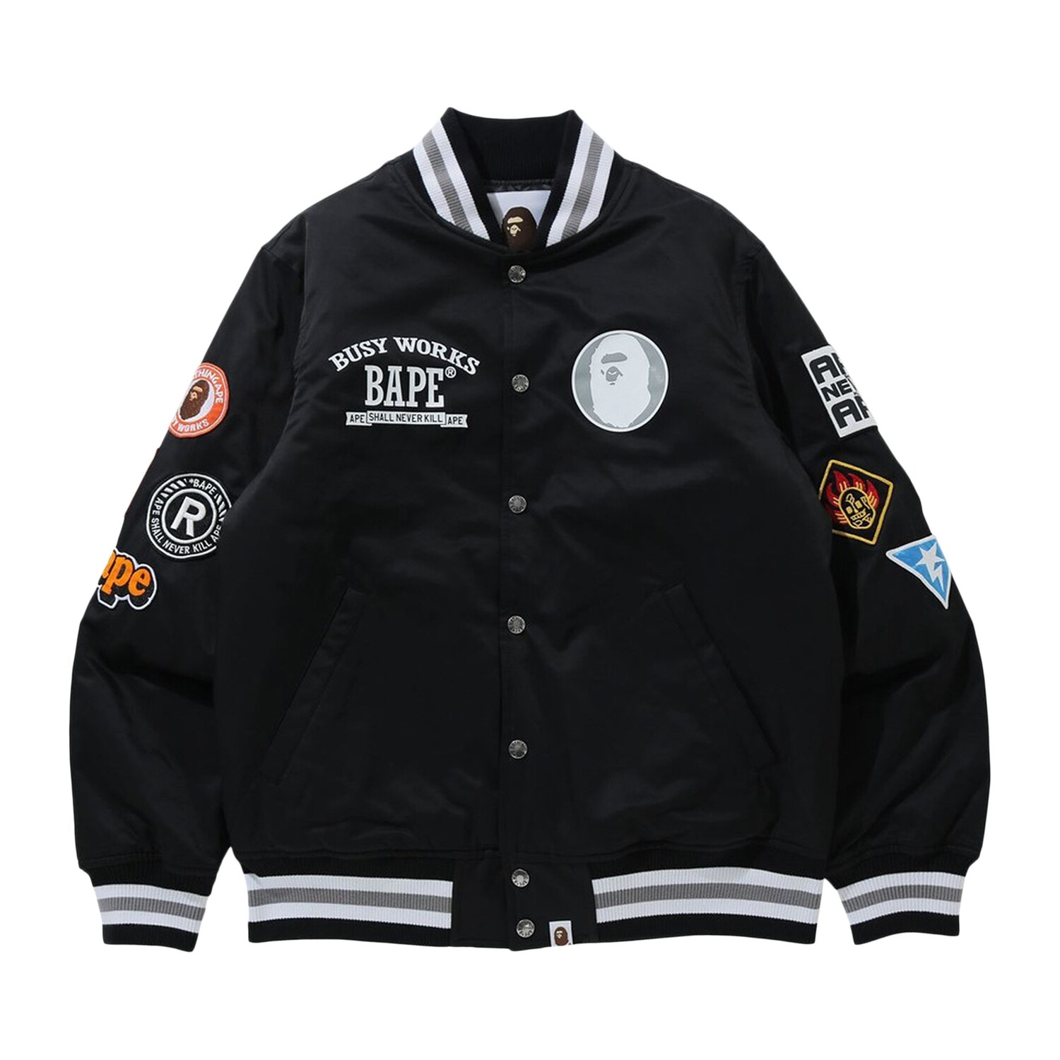 

Университетская куртка из нейлона с нашивкой BAPE Archive Patcher, цвет Черный