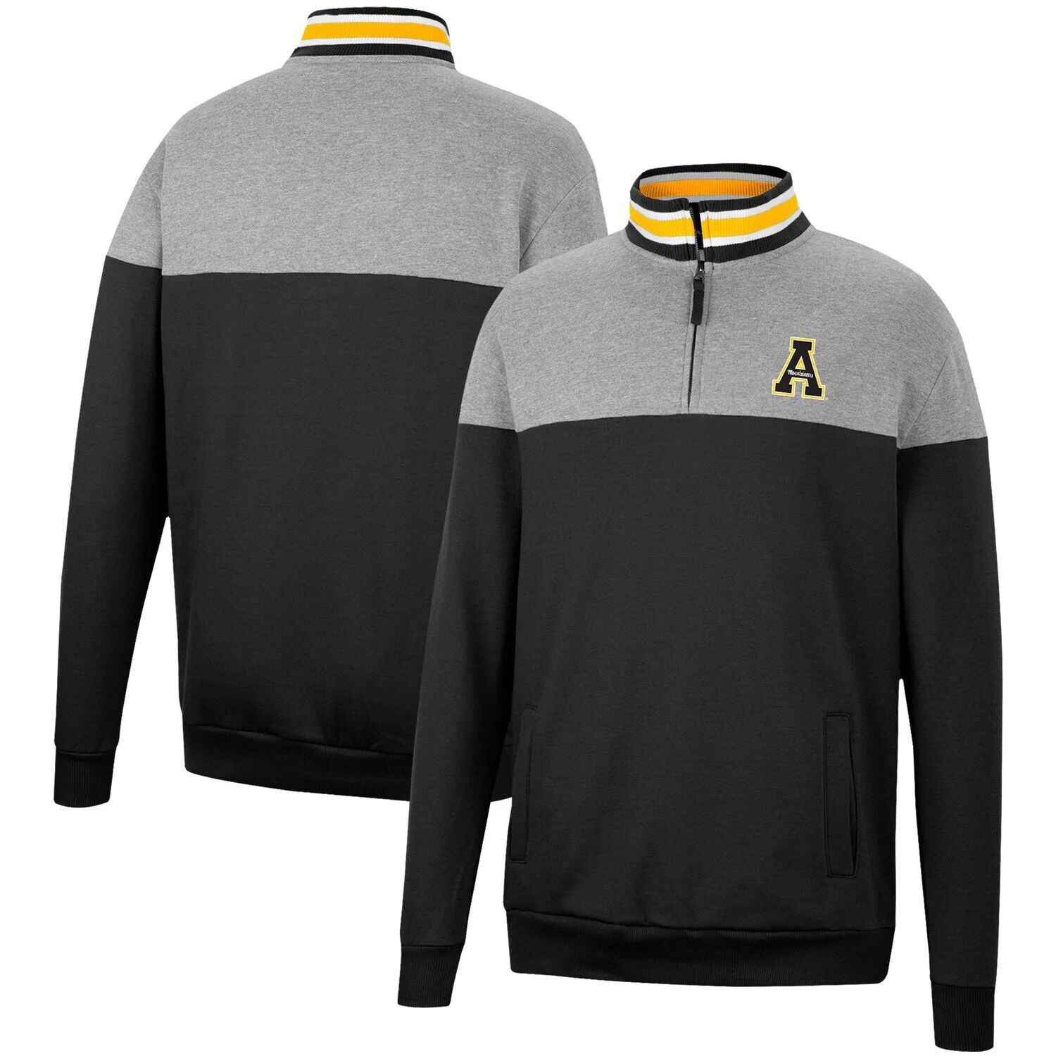 

Мужская футболка серо-черного цвета Appalachian State Mountaineers Be the Ball с молнией на четверть Colosseum, Черный