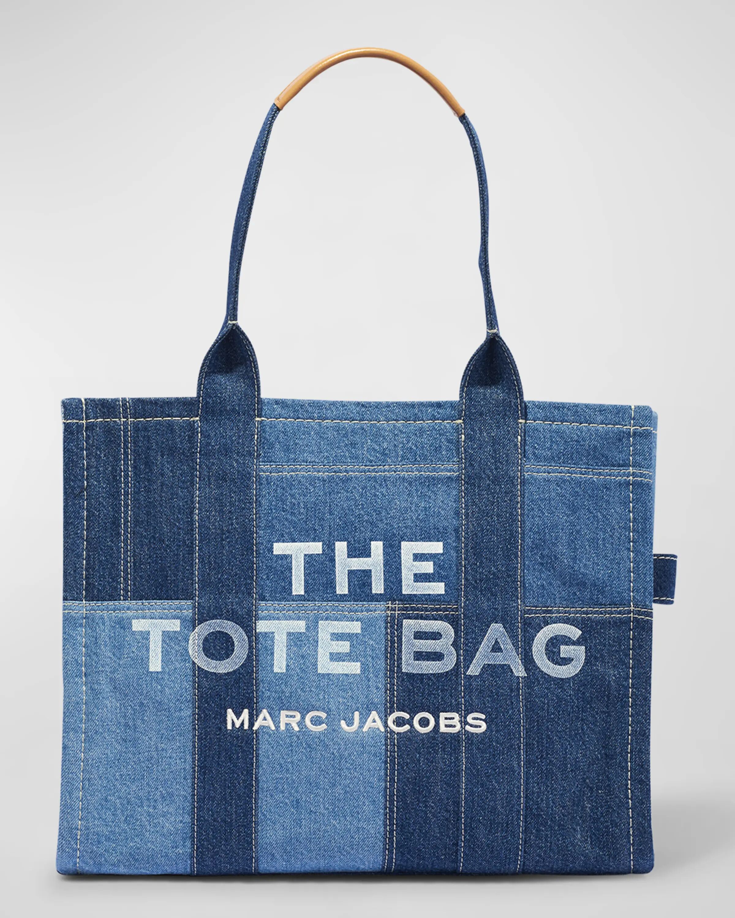 

Большая джинсовая сумка-тоут Marc Jacobs, цвет Blue Denim