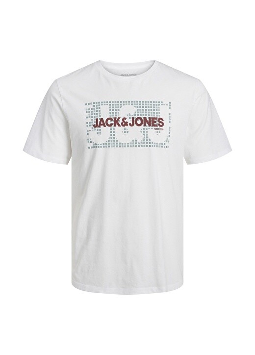 

Белая мужская футболка с круглым вырезом с принтом Jack & Jones, Белый