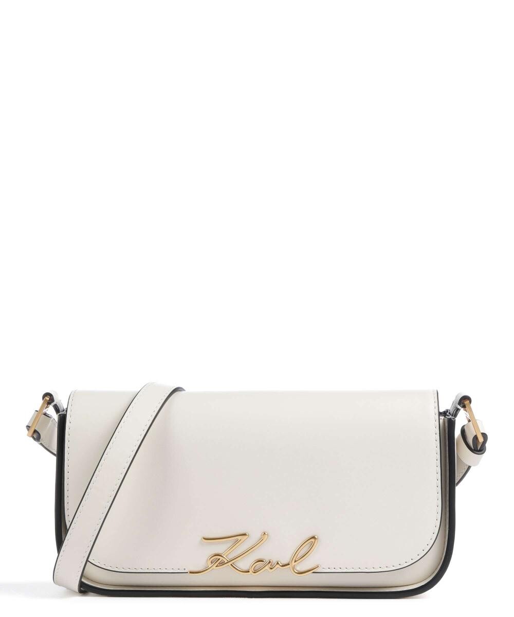 

Сумка через плечо Signature из воловьей кожи Karl Lagerfeld, белый