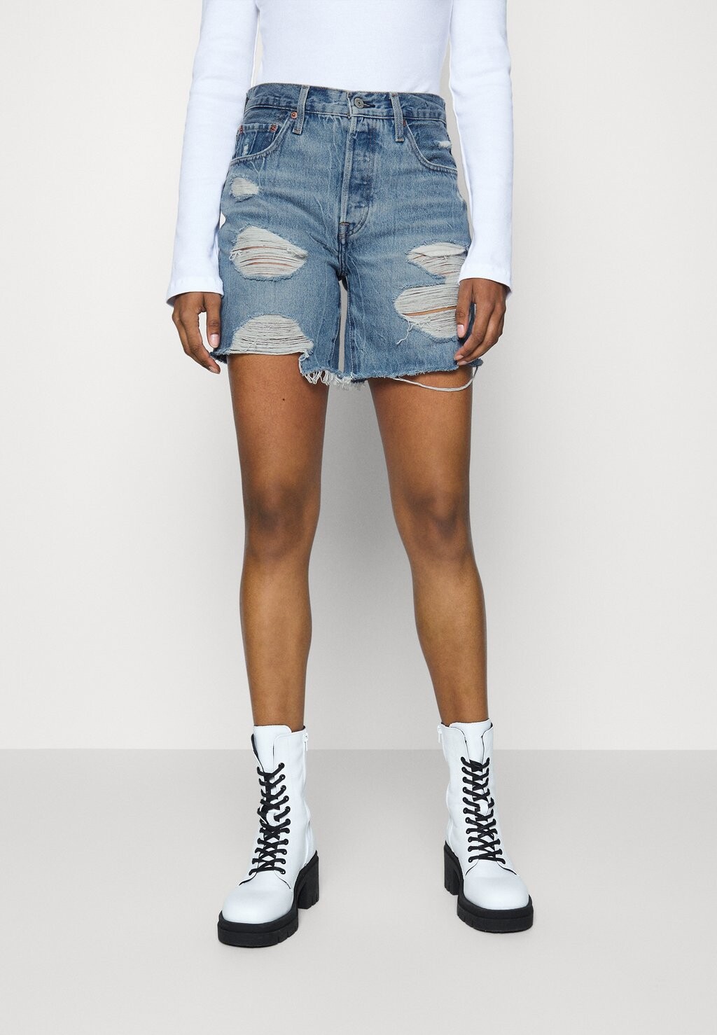 

Джинсовые шорты Levi's 501 Mid Thigh Shorts, z7281 светло-синий