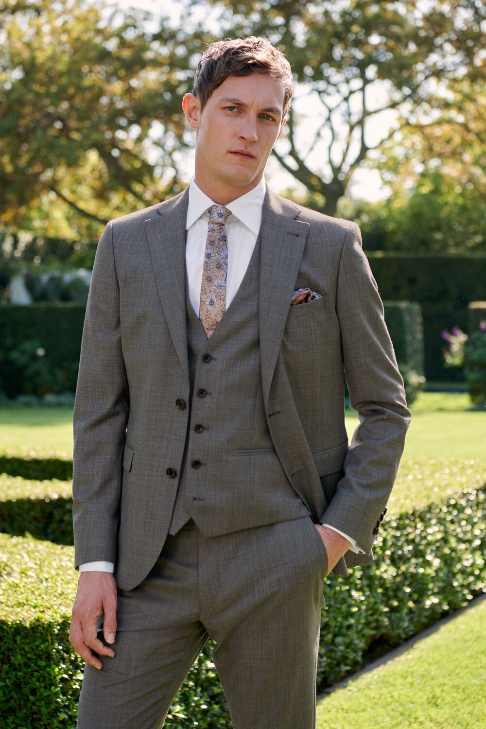 

Пиджак Signature Cerruti Sharkskin из 100% шерсти Next, серый