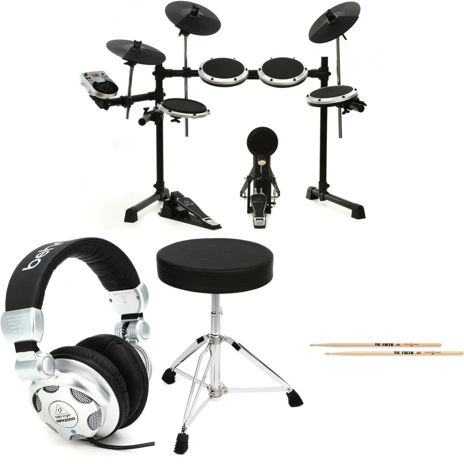 

Комплект электронной ударной установки Behringer XD8USB и наушники