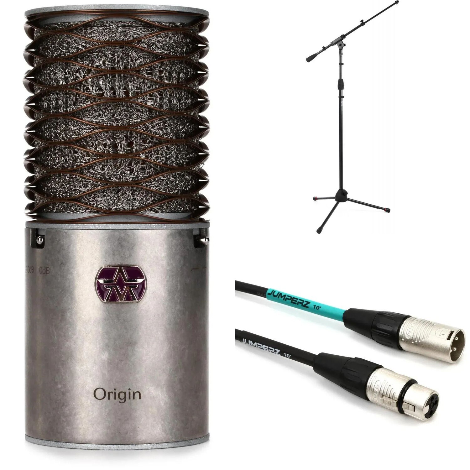 

Aston Microphones Origin Комплект конденсаторных микрофонов с большой диафрагмой, подставкой и кабелем