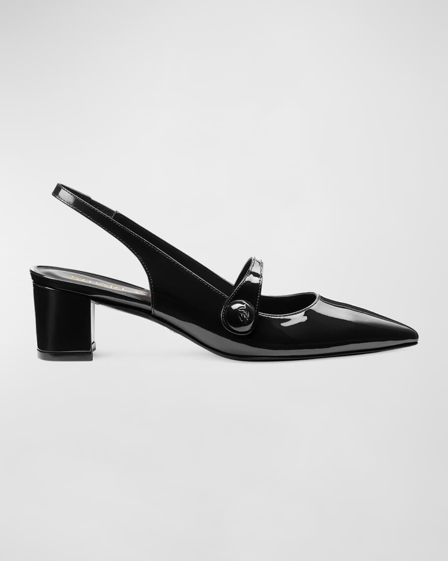 

Патентованные туфли-лодочки с ремешком на пятке Mary Jane Stuart Weitzman