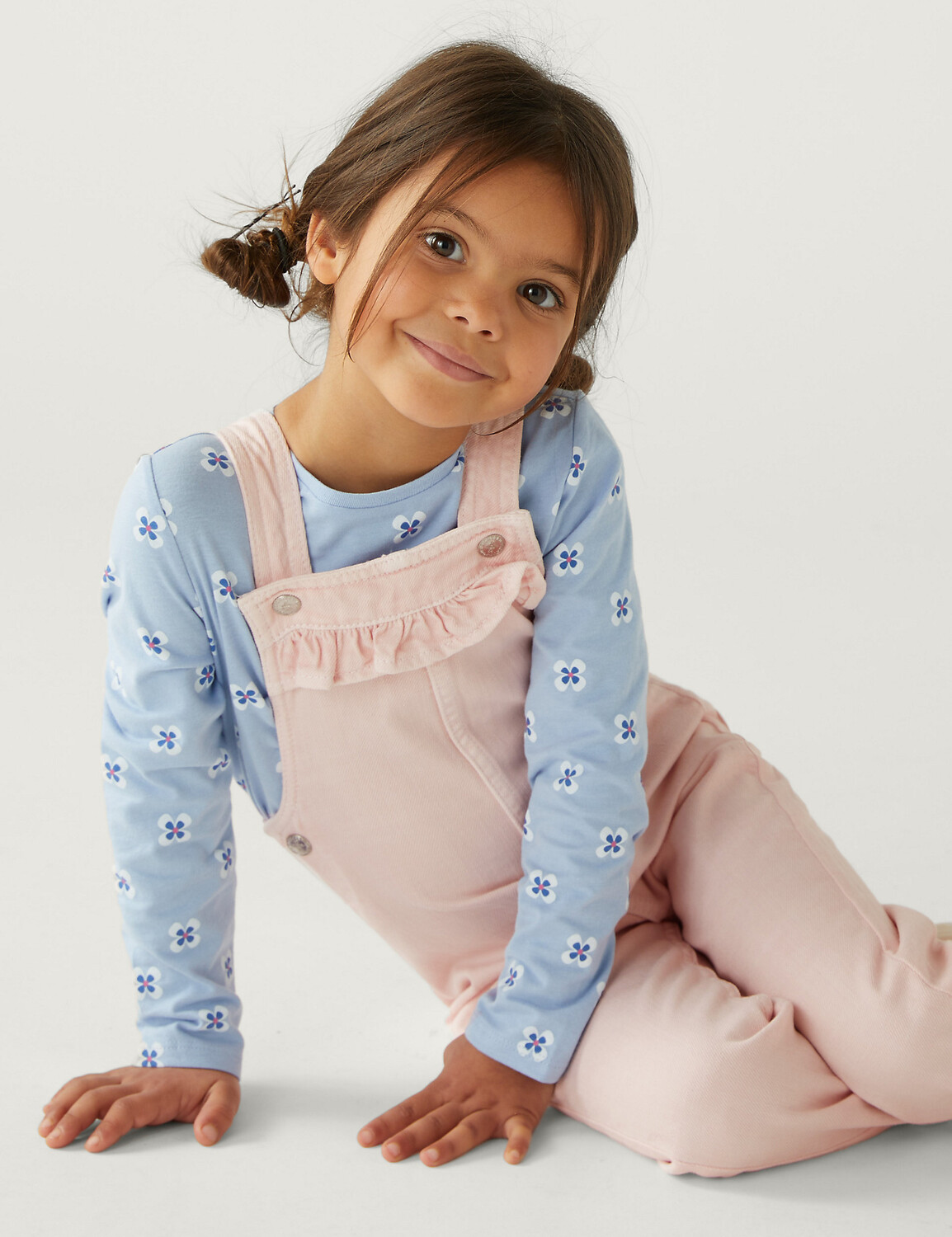 

Джинсовый комбинезон (2–8 лет) Marks & Spencer, розовый