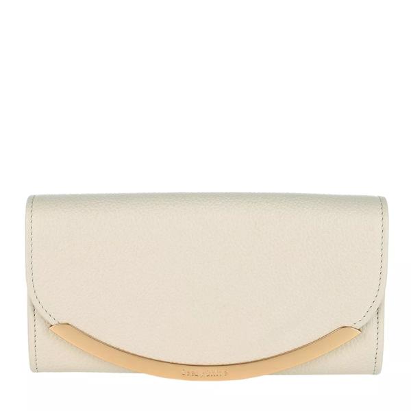Кошелек continental wallet leather cement See By Chloé, бежевый