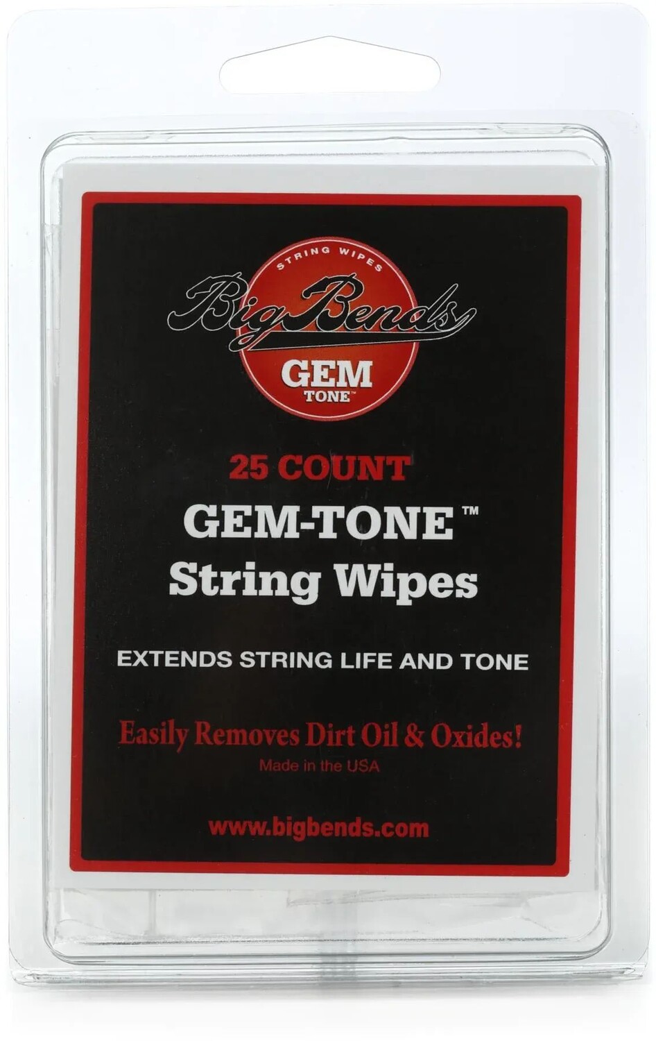 

Салфетки для чистки струн Big Bends Gem-Tone (25 шт.)