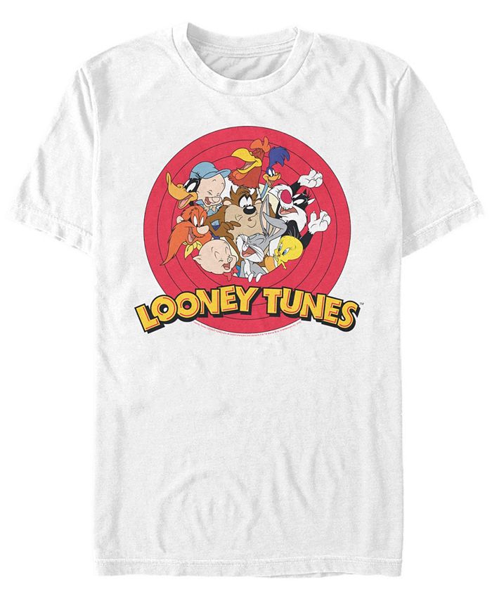 наклейки объемные action looney tunes 21 14 5см 2 дизайна lt ad06001 Мужская классическая футболка с круглым вырезом и коротким рукавом Looney Tunes Fifth Sun, белый