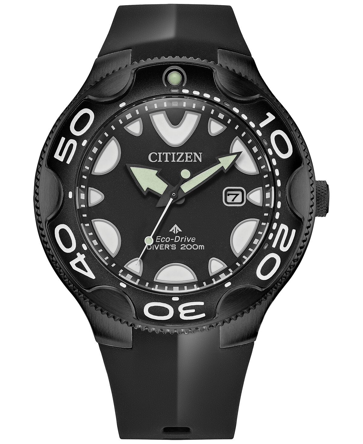

Мужские часы Eco-Drive Promaster Orca с черным каучуковым ремешком, 46 мм Citizen