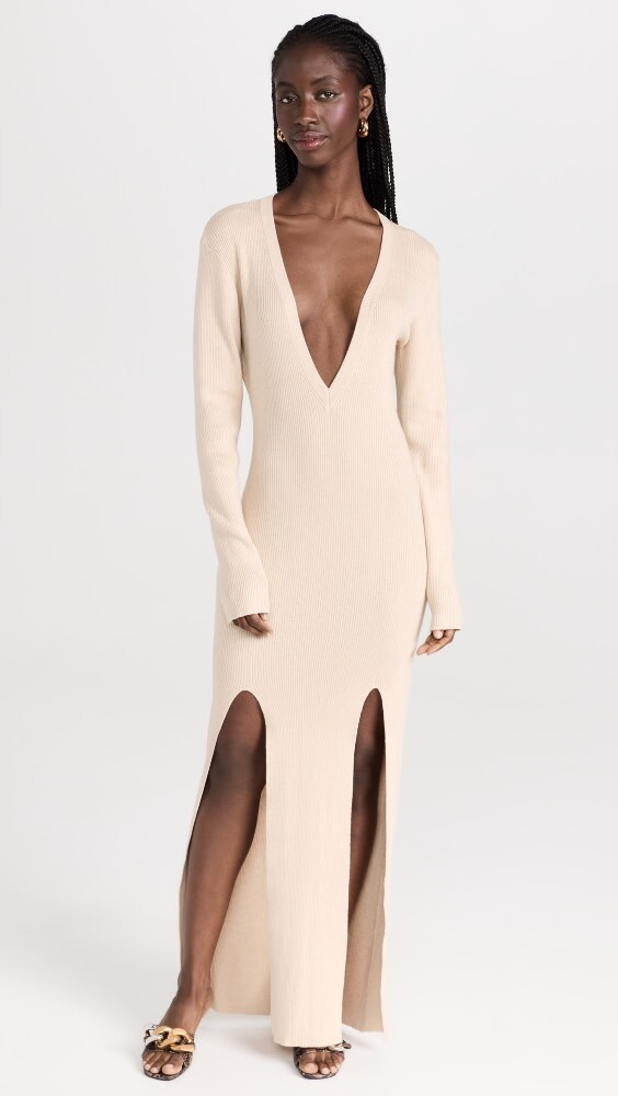 

Платье Lioness Opulence Maxi Sweater, бежевый