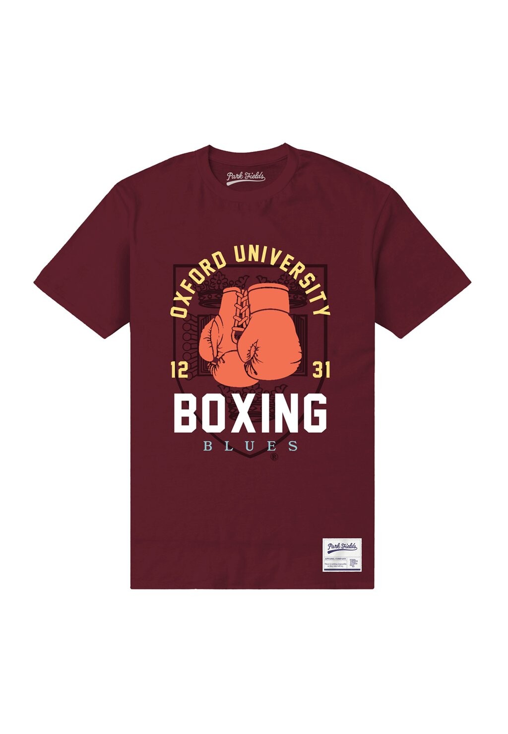 

Футболка с принтом Oxford University Boxing Henry Tiger, бордовая