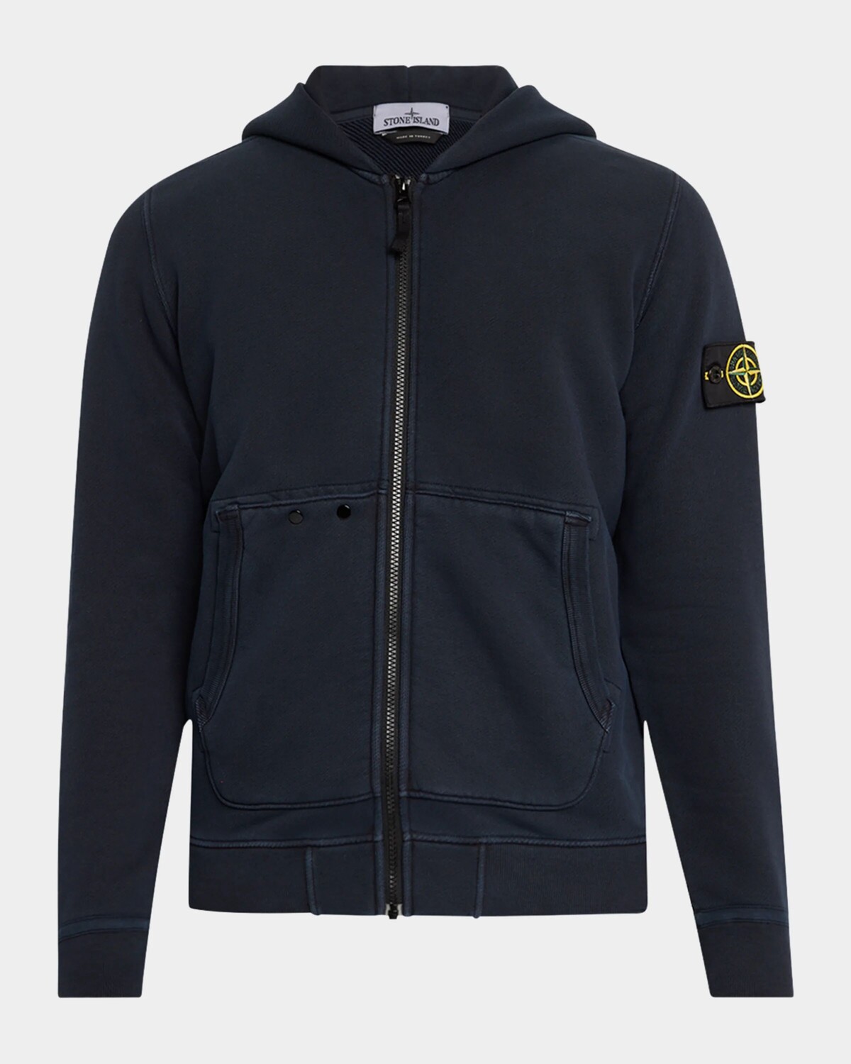 

Мужская толстовка на молнии с карманом Stone Island, темно-синий