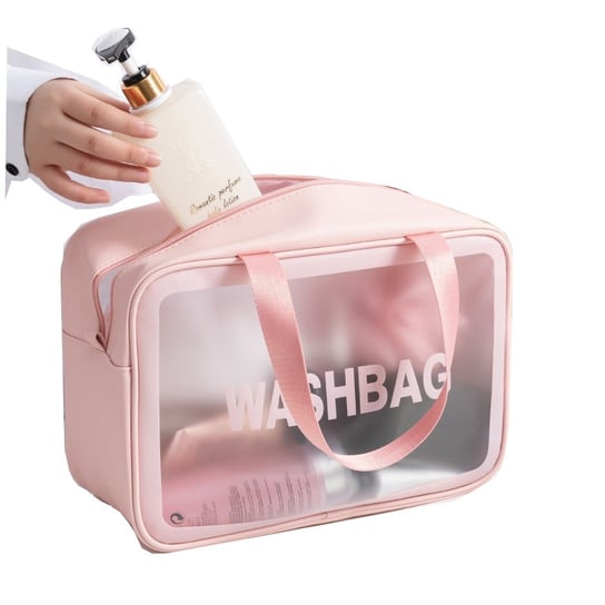 Прозрачная дорожная косметичка, розовая WASHBAG, Imchex, розовый косметичка силиконовая bw washbag