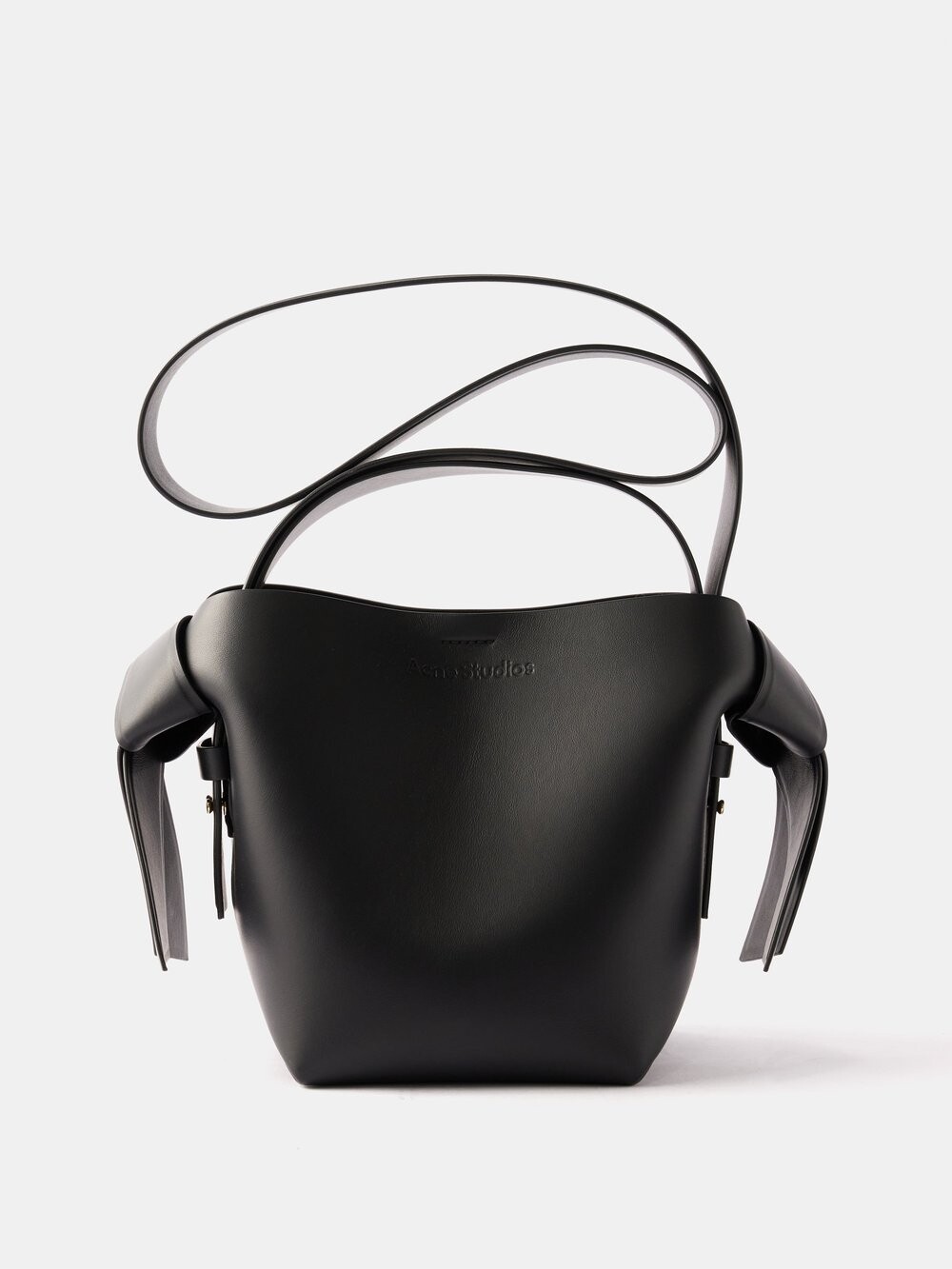 

Миниатюрная кожаная сумка через плечо musubi Acne Studios, черный