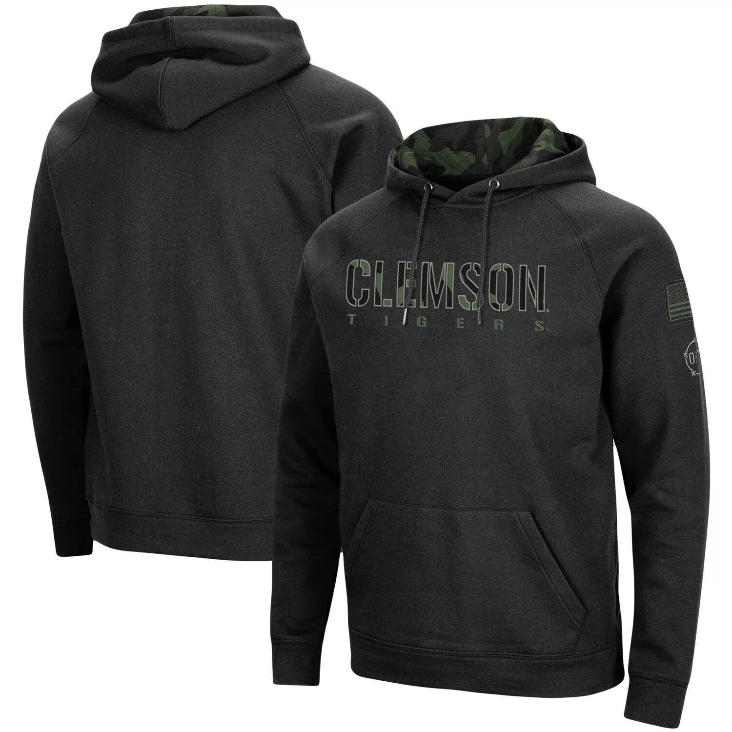 

Мужской черный пуловер с капюшоном Clemson Tigers OHT Military Appreciation Camo Colosseum
