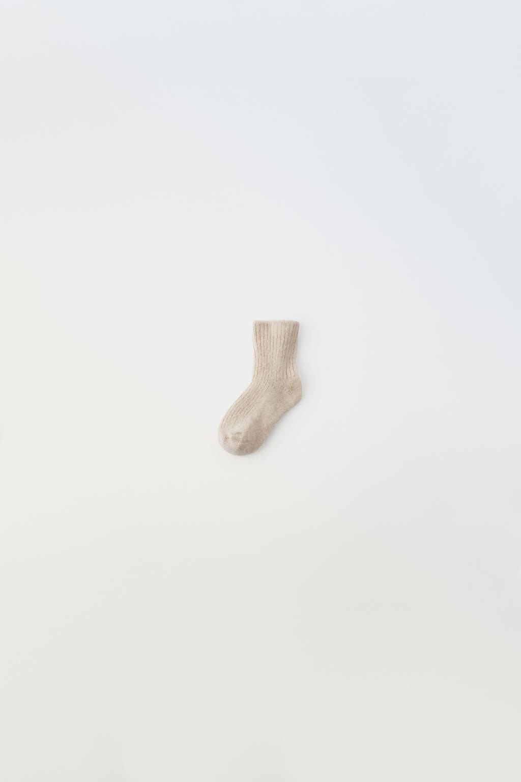 Носки из кашемира ZARA, светлый песок