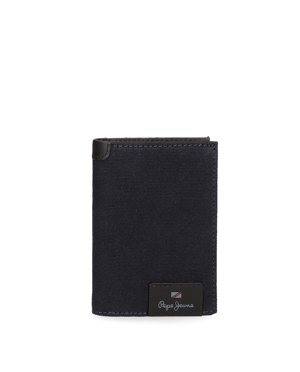 Мужской вертикальный кожаный кошелек Hilltop с темно-синим портмоне для монет Pepe Jeans, синий laura valle мужской темно синий кожаный кошелек с портмоне для монет jaguar темно синий