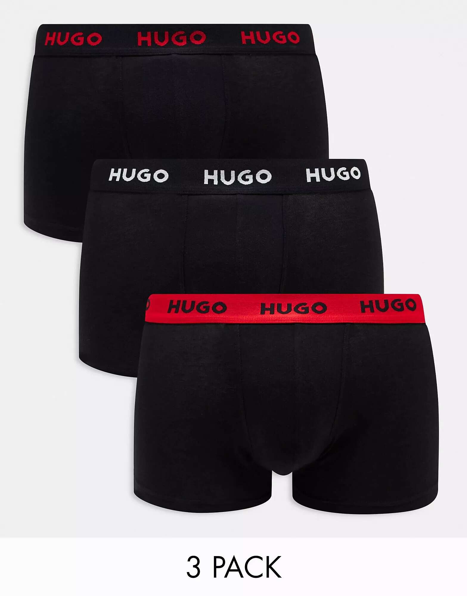 цена Три пары плавок Hugo Bodywear черного цвета
