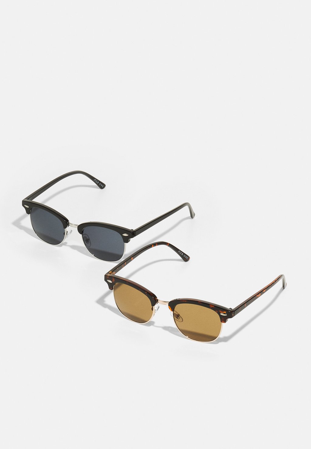 Солнцезащитные очки 2 шт. 2 PACK Pier One, цвет brown/black