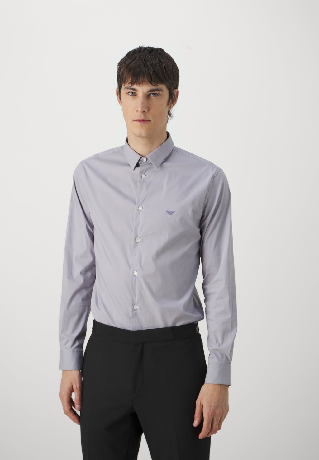 

Классическая рубашка Camicia Emporio Armani, цвет lilac gray