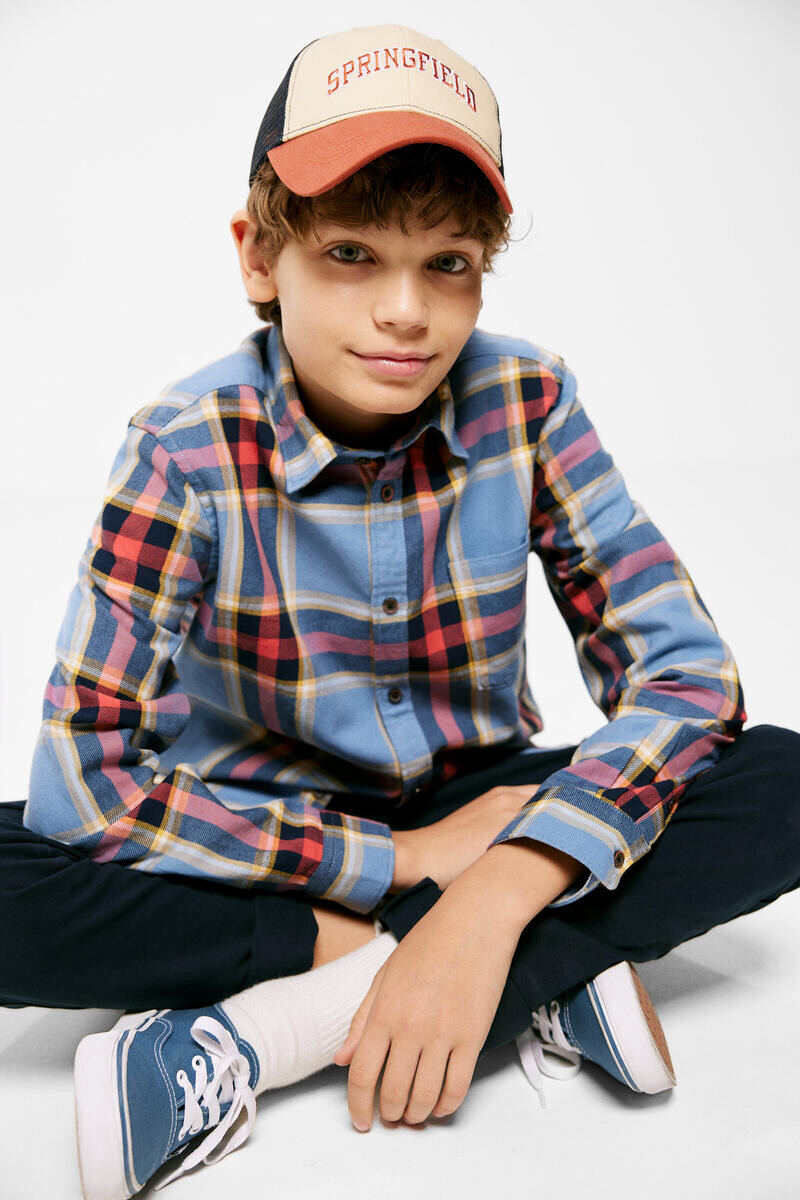 

Клетчатая рубашка для мальчика Springfield Kids, темно-синий