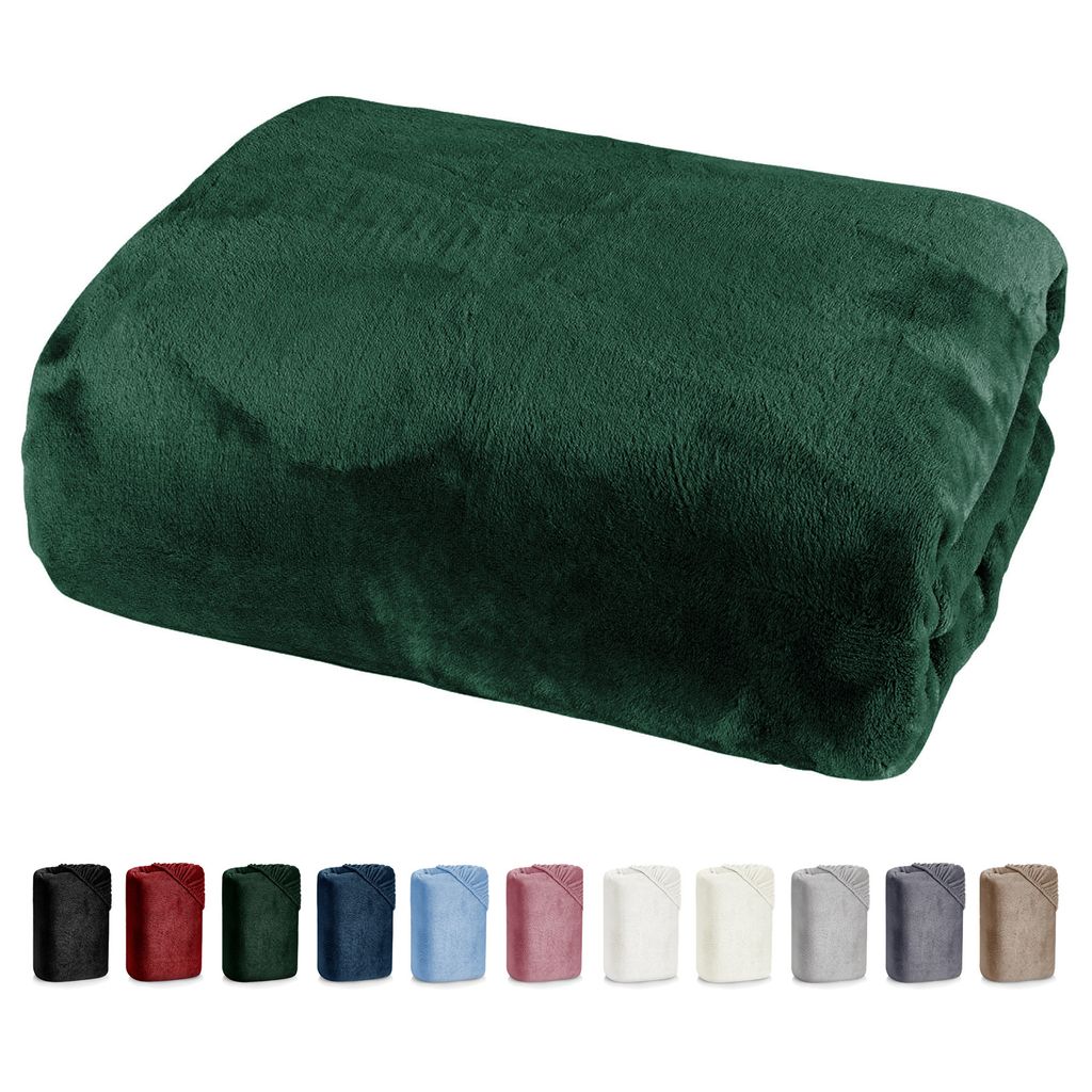 

Heimtexland Роскошная простыня Cashmere Touch Мягкая простыня Nicky Plush Teddy Type585 Fir Green 100 см x 200 см