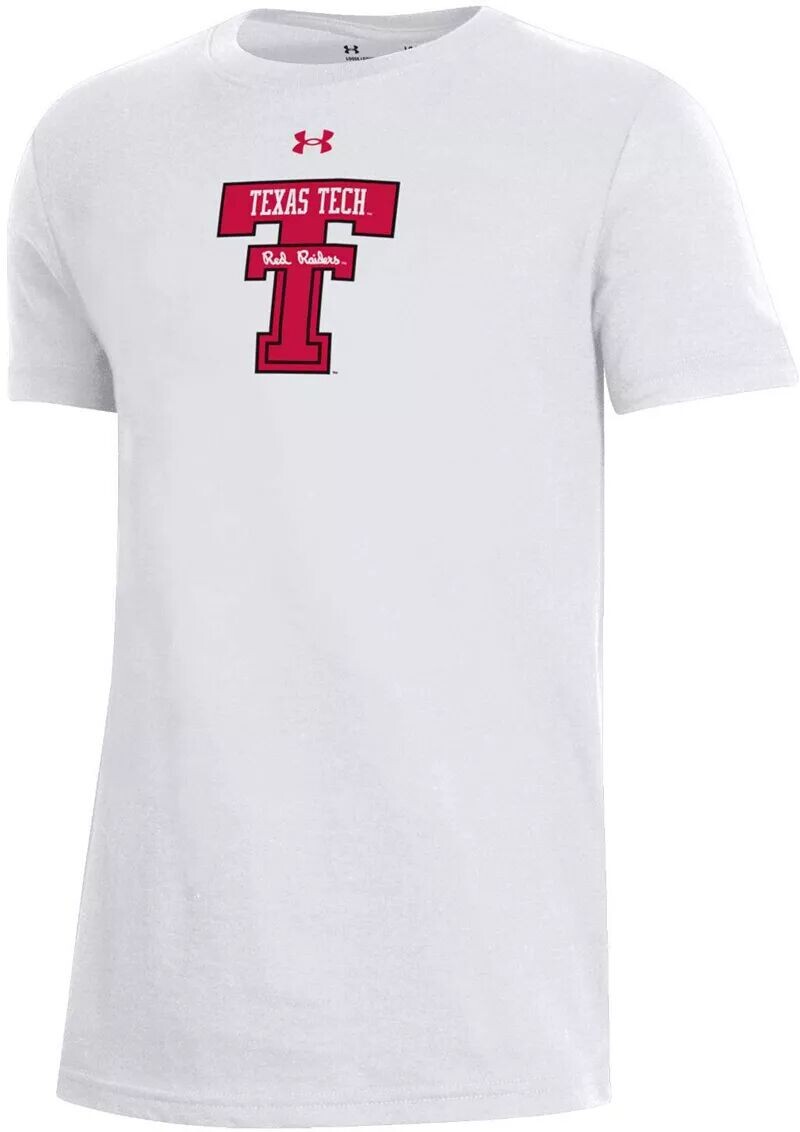 

Белая хлопковая футболка Under Armour Youth Texas Tech Red Raiders