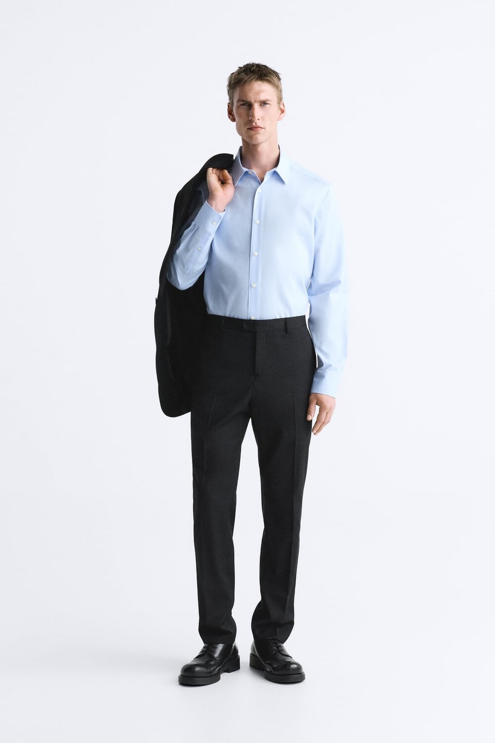 

Легкая в уходе фактурная рубашка ZARA, синий