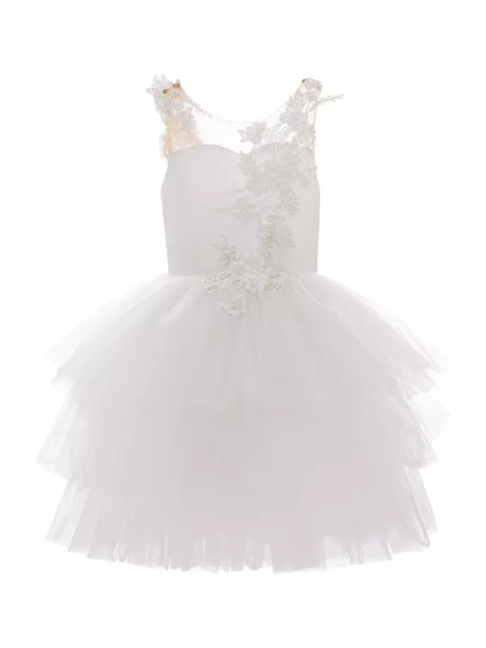 Платье из сердолика для маленьких девочек и девочек Tulleen, белый