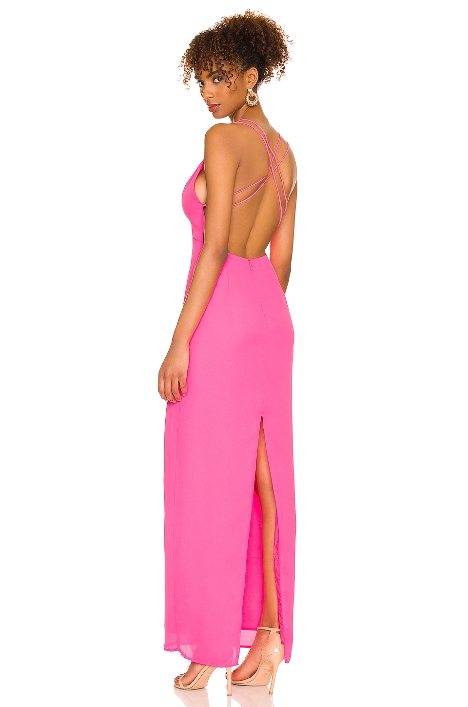 Платье макси superdown Lucinda Strappy, цвет Hot Pink