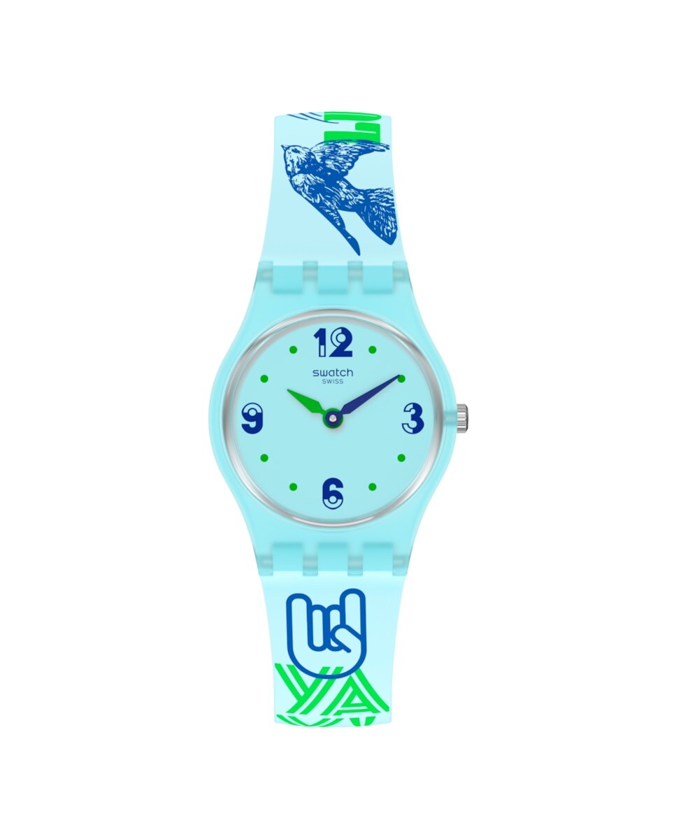 

Часы Greentouche с синим силиконовым ремешком Swatch, синий