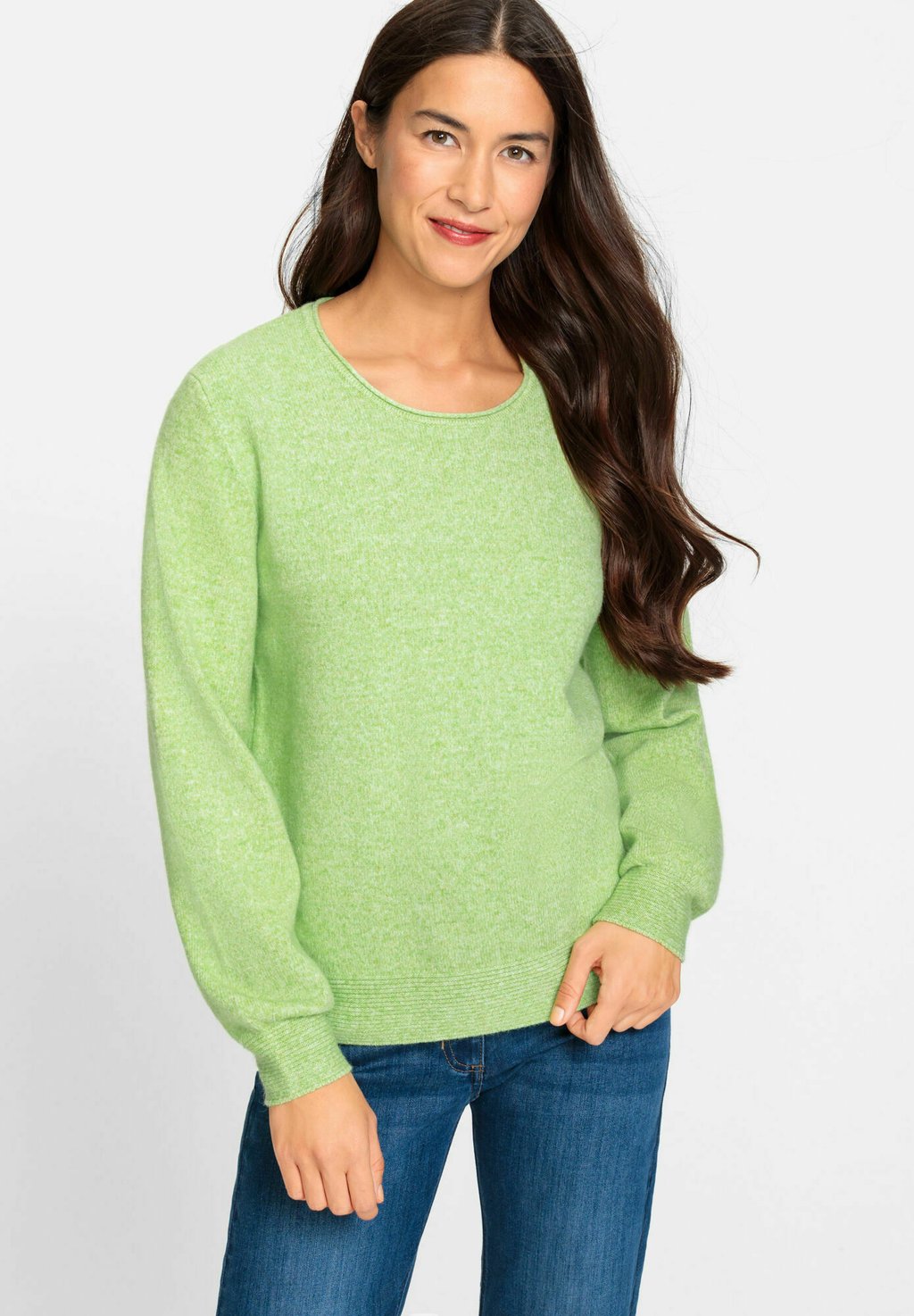 Вязаный свитер mit Rundhalsausschnitt Olsen, цвет hellgrün