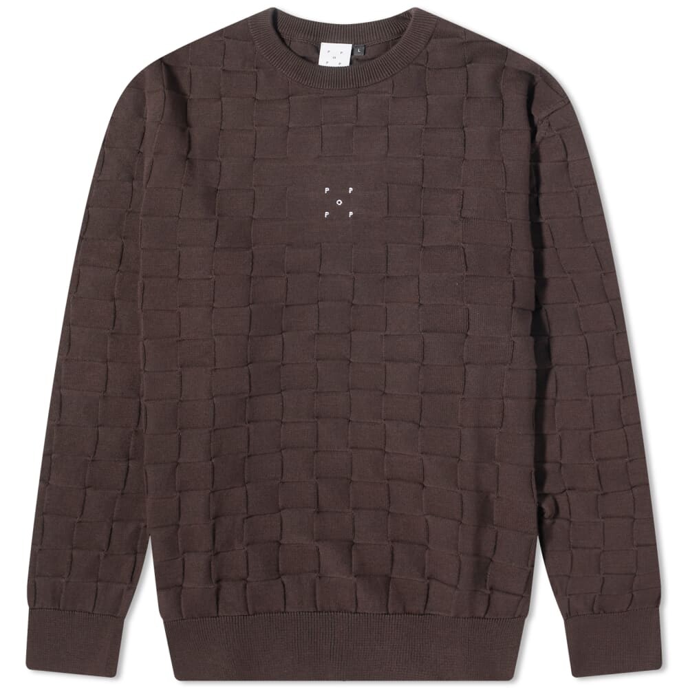 

Свитер Pop Trading Company Клетчатая панель в клетку Crew Knit