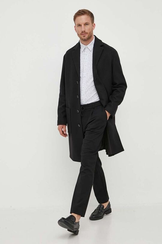 

Шерстяное пальто Calvin Klein, черный