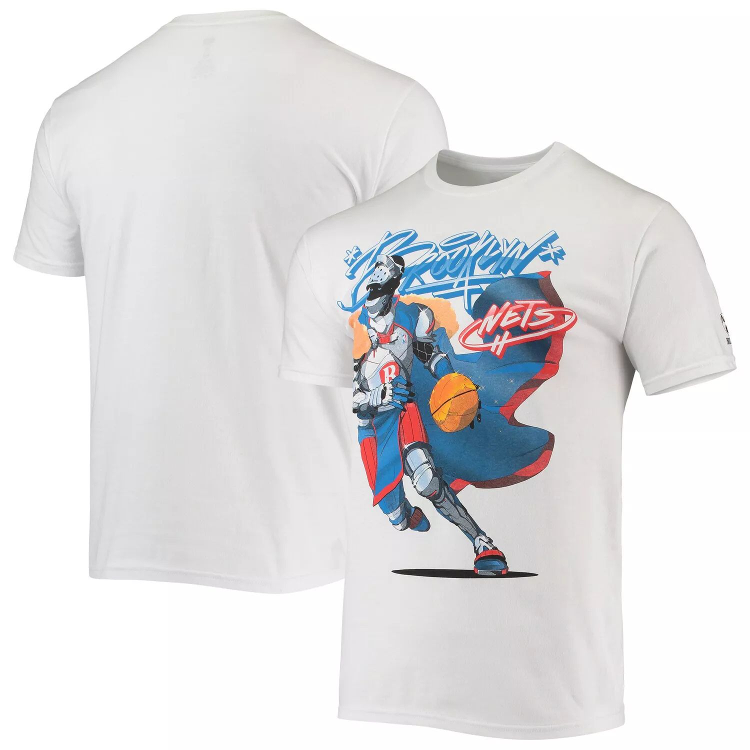 Мужская белая футболка NBA x McFlyy Brooklyn Nets из серии Artist мужская футболка nba x mcflyy black brooklyn nets identify artist series nba exclusive collection черный