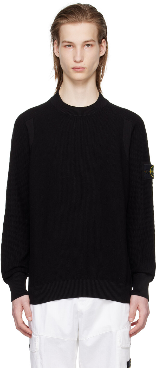 

Черный свитер с нашивками Stone Island, цвет Black
