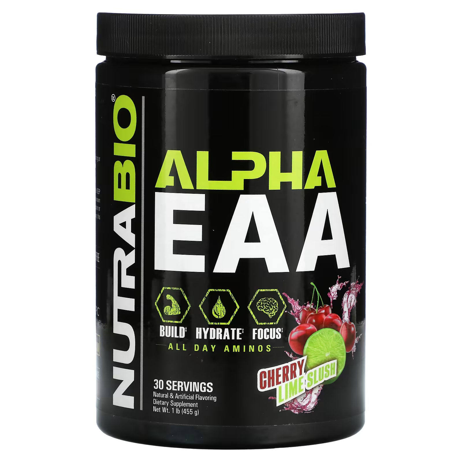 NutraBio Alpha EAA Вишневый лаймовый слаш, 1 фунт (455 г) sprout living epic protein ваниль и лукума 455 г 1 фунт