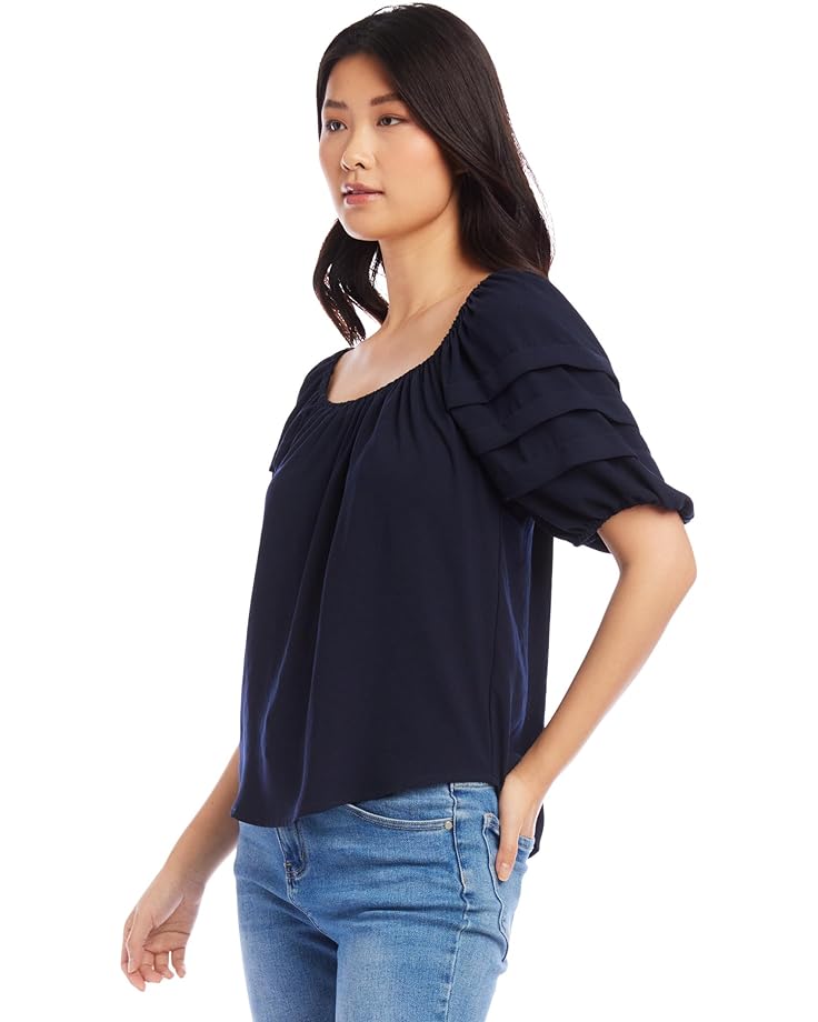 

Топ Karen Kane Pleat Sleeve Top, темно-синий