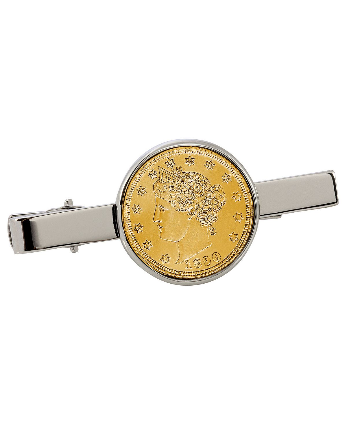 Позолоченный никелевый зажим для галстука для монет Liberty American Coin Treasures позолоченный никелевый зажим для галстука для монеты свобода 1800 х годов american coin treasures