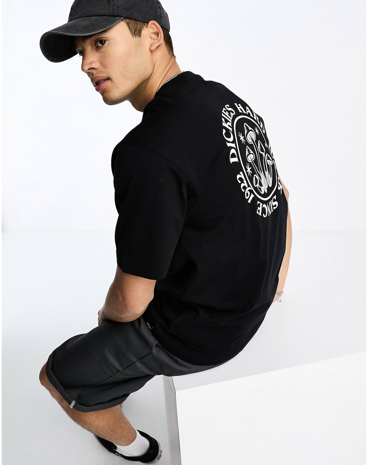 

Черная футболка с принтом на спине Dickies Bayside Gardens